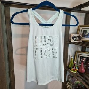 Justice Light Blue Tank Top with Studded Logo #0197